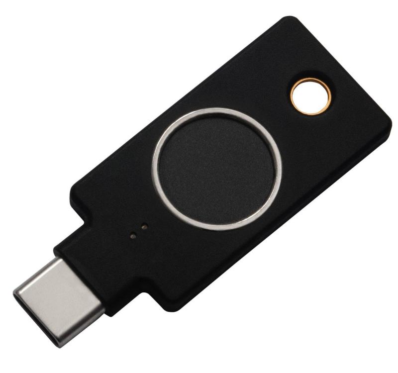 Yubico YubiKey Bio C Fido Edition 指紋認証 - FIDOセキュリティキー 2要素認証キー FIDO U2F/FIDO2/USB-C/Type-C/指紋認証/生体認証/2段階認証/高耐久性/耐衝撃性/防水/IP68 キーホ