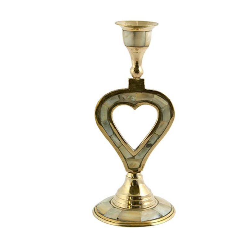 セドナ魔法 ハートのシンボル　ブラス　キャンドルスタンド キャンドルホルダー 真鍮製 特別な夜のためのロウソク立て