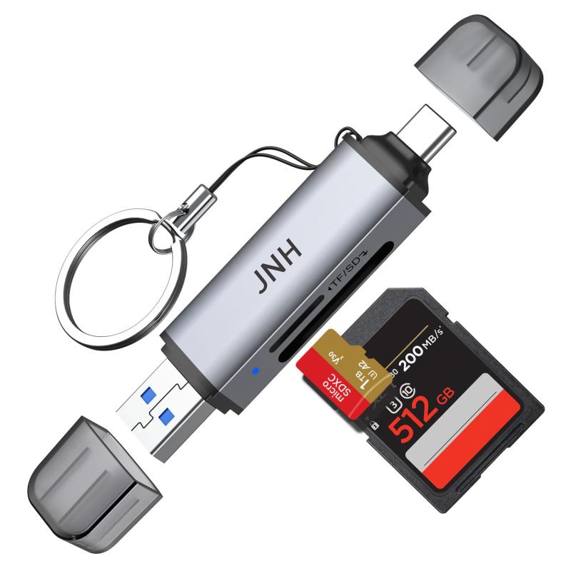 JNH SDカードリーダー CR-UD201 USB 3.2 DDR200モード 最高190MB/s超高速転送 Type-C OTG対応 2-in-1 SDXC microSDXC カードリーダー Android スマホ タブレット/iPad Pro/M