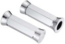 キジマ(Kijima) バイクパーツ グリップ 六角 ヘキサゴン2 アルミ製 136mm φ22.2mm 非貫通タイプ 左右セット 汎用 メッキ 201-681...