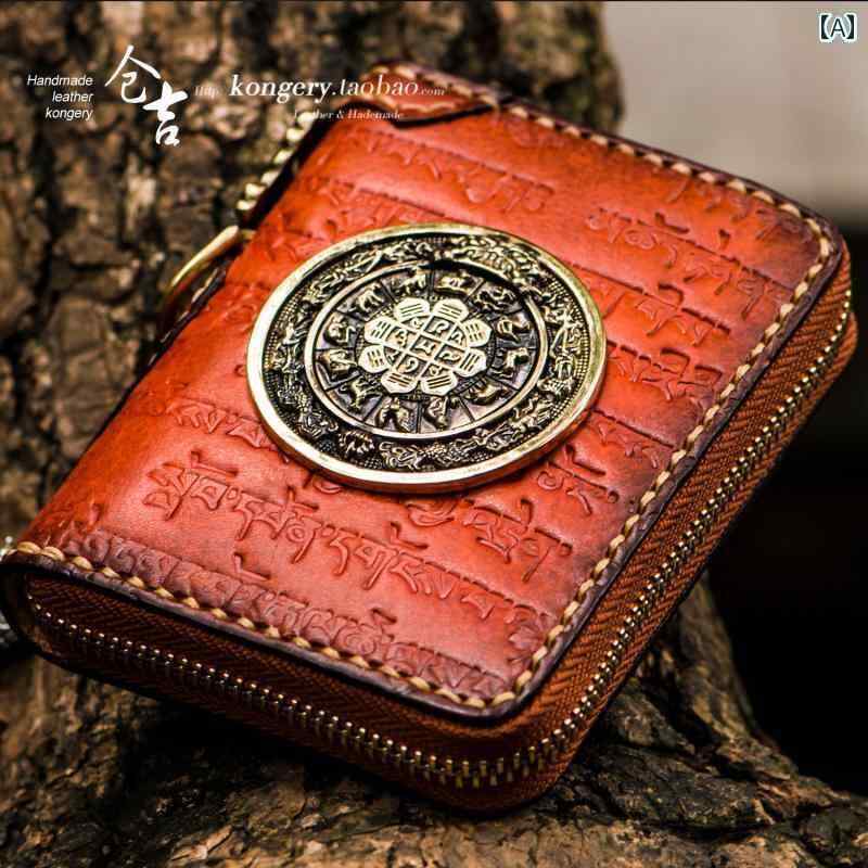マネー　クリップ　財布 チベット 経典 パビリオンお ススメ 商品 Jiugong 財布 Cangyou 革 ショート ..