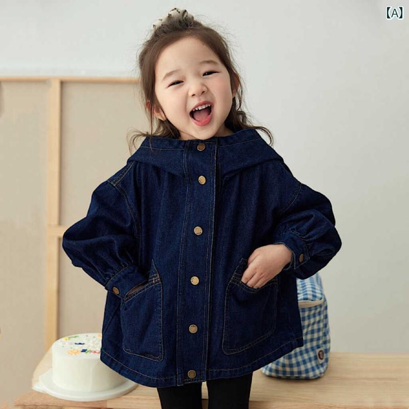 子供用 デニムシャツ 女の子の コート 春と 秋 2025 新しい スタイルの 子供用 デニム コート スタイリ..