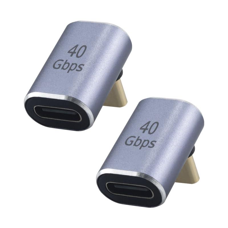 Leehitech 40Gbps USB Type C 変換アダプタ [ 高速転送100W 5A急速充電8K@60Hz映像出力] USB C オスメス延長アダプタ，Mac Book Pro、Nintendo Switch、Nexus 6P 5X、Sam