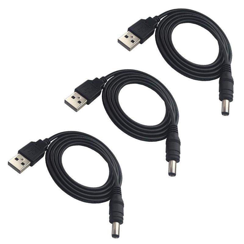 DZYDZR 2個 黒1m 5V USB to DC 5V 男性5.5 x 2.1/2.5mm ジャック アダプタケーブル 電源ケーブル DC延長コード（5V USB男性/DC男性）のサムネイル