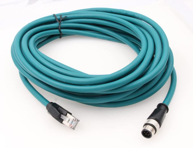 ZBLZGP M12 Aコード 8ピン オス - RJ45 イーサネット Cat-6 シールドケーブル Cognex DataMan 300 産業用カメラ 10M