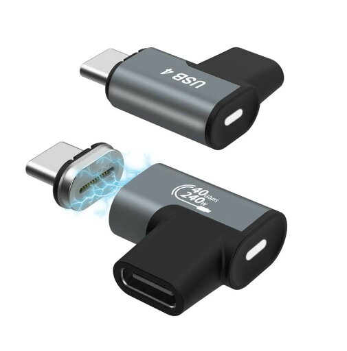 TiMOVO Type-C 変換アダプタ マグネット式 2個セット L字型 USB4.0 240W急速充電 マグネット自動吸着 8K/4K/2K/60Hz映像出力 OTG対応 40Gbps高速データ転送 Switch/MacBook Pro/Air/Pa TiMOVO Type-C 変換アダプタ マグネット式 2個セット L字型 USB4.0 240W急速充電 マグネット自動吸着 8K/4K/2K/60Hz映像出力 OTG対応 40Gbps高速データ転送 Switch/MacBook Pro/Air/Pa