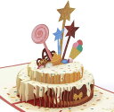 バースデーカード 立体 3Dケーキ お誕生日おめでとうカードをポップアップ 誕生日メッセージカード手作りギフト 親戚、恋人、両親、教師、友達、子供たちへ 誕生日...