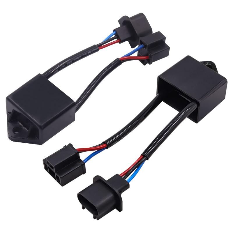 Ygmylandbb 車用 ワーニングキャンセラー 警告灯防止 LEDデコーダー H4からH13に変換用 LEDヘッドライト ちらつき防止ハーネス 電球抵抗器デコーダー エラーフリー変換キット 球切れ警告灯回避ワーニング機能も正常に機能：LEDヘッドライト専用のLEDワーニングキャンセラーです。輸入車に取り付けた際に点灯する「球切れ警告灯」のエラーを回避させるパーツです。発熱を抑えた設計：抵抗型と違い特殊回路を採用することにより発熱量を抑え、設置場所等も選びません。取り付けもカンタン：車両側電源～バルブ配線間に組み込むだけ、カプラーオンで取り付け可能です。様々な車種に対応：特殊回路設計の為に、様々な車種に対応しております。仕様：左右2個セット（1台分）になります。動作電圧：DC 12V-24V。PVC素材。
