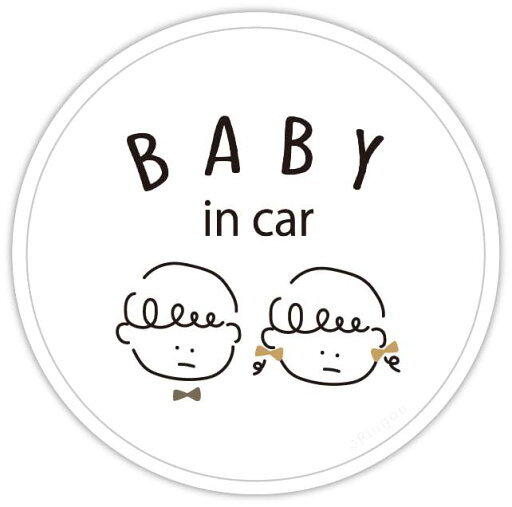 【Ringon】りんごん baby in car わんぱくキッズ カーマグネットステッカー 【Ringon】りんごん baby in car わんぱくキッズ カーマグネットステッカー