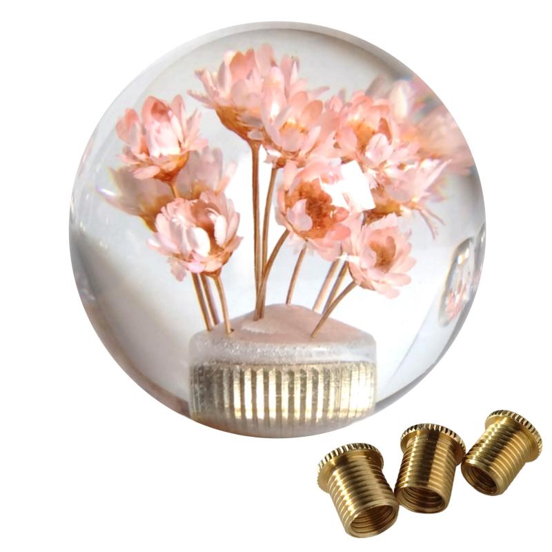 tonra 汎用 シフトノブ ボール 水中花 透明 クリア レトロ 54 mm 110 g カスタム M8 M10 M12 アダプタ ..
