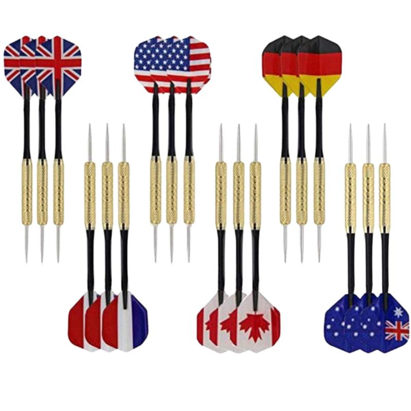 geneX ダーツ 矢 スチールチップ ハードダーツ ハード 国旗 18g 18本セット 6種セット