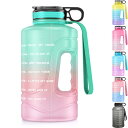 Ambertech 大容量水筒 スポーツボトル2.2L water bottle 2l 水筒 半ガロン水筒 ストロー ボトル 漏れ防止 広い口 BPAフリー ハンドル付水筒 ジム 自転車 アウトドアスポーツ オフィス 日常的に使(3)