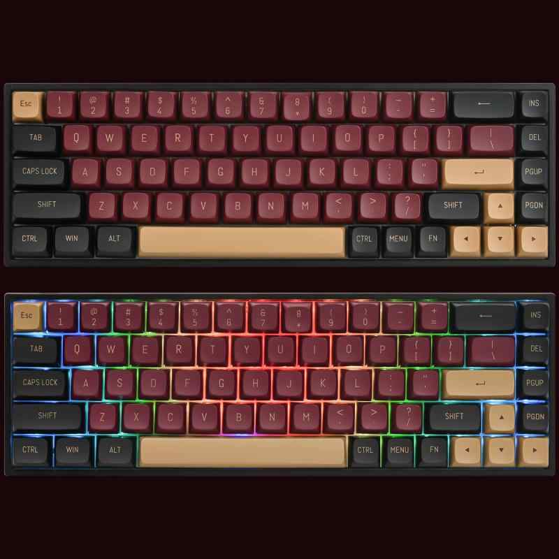 Red Warrior CSAカスタムキーキャップ、160キーダブルショットキーキャップセットはCherry/Gateron MXスイッチ60%/64/GK61ゲーミングメカニカルキーボード用