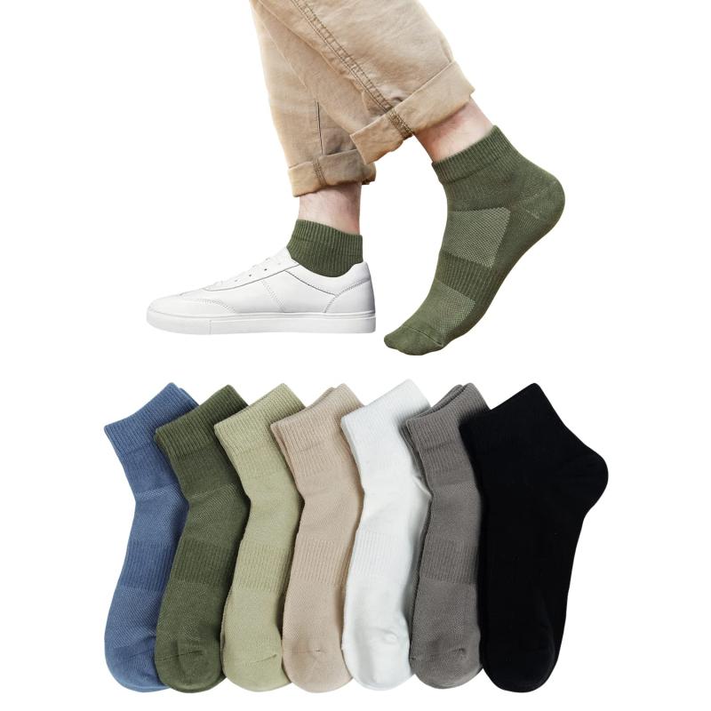 [DAMILY] 靴下 メンズ 夏用 くるぶし 抗菌 スポーツソックス メッシュソックス 綿 くつした 7足セット 脱げない カジュアル お洒落 ショートソックス 男性 アンクル 紳士用 蒸れない カラフル