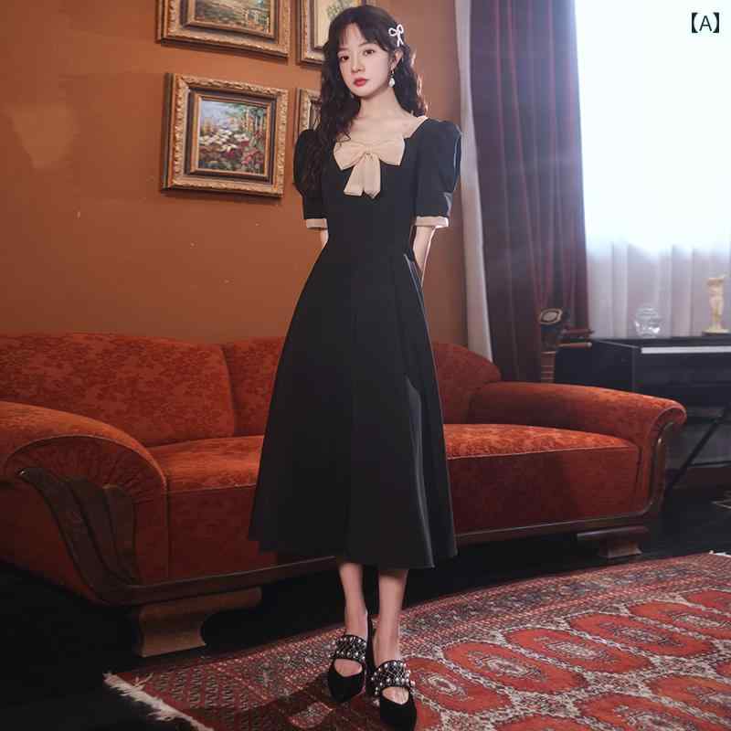 フレンチスタイル ドレス パーティー フレンチスタイルの小さな イブニングドレス スカート、 毎日の ..