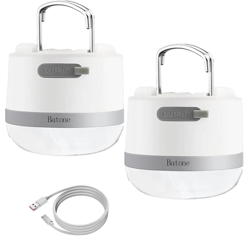 Batoneキャンプ ランタン ledランタン 充電式 3つ調光モード 超軽量 携帯便利 防水キャンプ用品 キャンプ ライト ランタン 1800mAh フック モード切