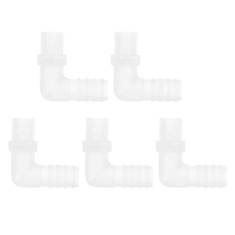 RATCHROLL 5個のプラスチックホースバーブフィッティング7/16&quot;ホースバーブG1/4メスNPTエルボーバーブアダプタークリアPP