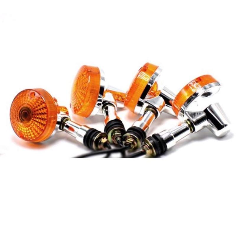 汎用 12V 丸型 バイク ウィンカー カスタム シルバー メッキカラー 4個 セット ゼファー タイプ