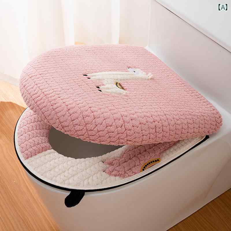 トイレ カバー 家庭用 トイレ シート クッション 2点 セット 冬用 厚手 トイレ クッション 四季 ユニバ..