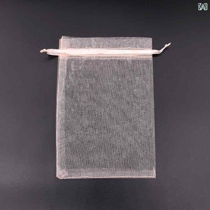 ジュエリー収納バッグ 空の サシェ、 メッシュバッグ、小さな 巾着 ガーゼ バッグ、 ドライフラワー バ..