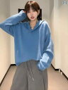 セーター ニット レディース 大きい サイズ ブルー フード 付き ニット セーター レディース セーター 秋 冬 新作 ファット mm ゆったり スリミング ボ ティング シャツ トップス