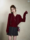 セーター ニット レディース TUNT 秋 冬【 ラズベリー 風味】 絶妙な 赤 ずきん アンコラ レッド フード 付き セーター