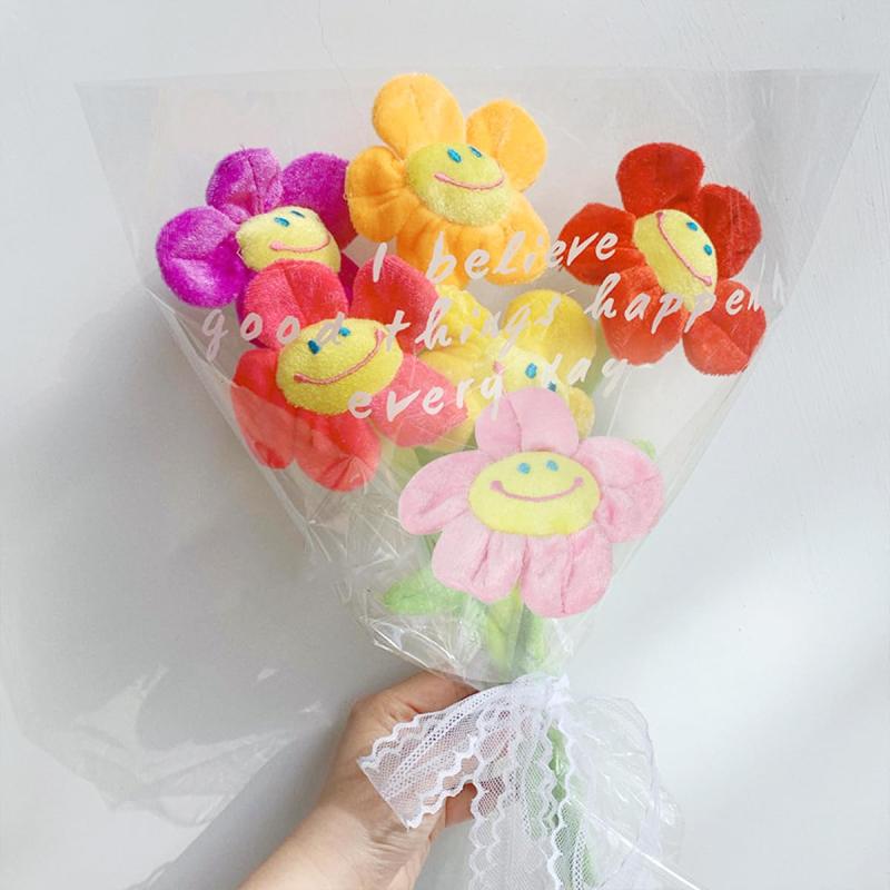Lakymisy ぬいぐるみ花束 6本入 笑顔 フラワー かわいい 贈り物 花束ギフト スマイル 造花 カーテン留め飾り 誕生日 敬老の日 バレンタインデー お見舞い 記念日 入園祝い 卒業祝い 母の日プレ(3)