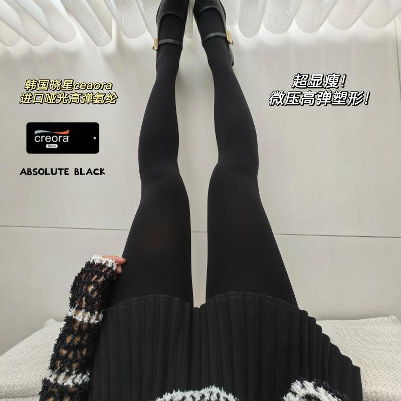 レディース ストッキング ソックス ブラックレーベルの マイクロ プレッシャー！ ミミ 加圧 スリミング マット 秋 冬 厚手 ストッキング レギンス ベルベット ブラック パン スト 女性用