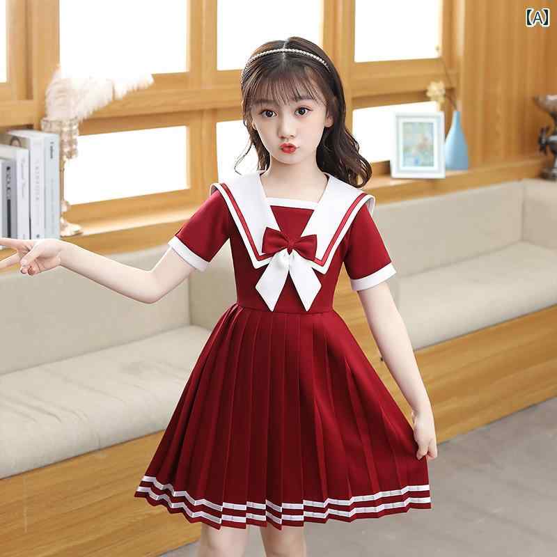 プリンセス ドレス 子供用 女の子の ドレス 夏 韓国 風 子供 服 ファッショナブルで スタイリッシュな 女性中大 子供 2025 新しい カレッジ スタイルの 子供用 スカート