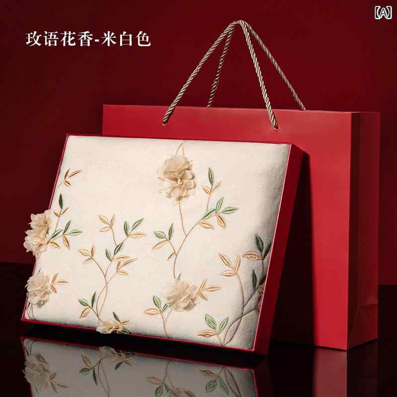 楽天SEIYUショップカーフ レディース 刺繍入り ウール スカーフ 女性用 冬 暖かい ショール、 エスニックスタイル ママ ギフト マント ギフト ボックス 付き