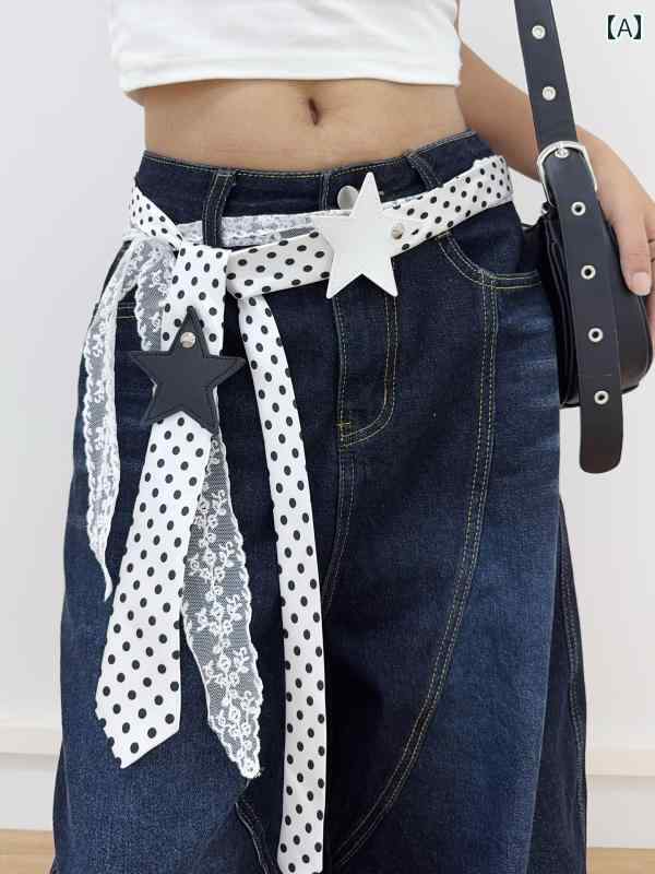 レディースベルト ハイ エンド ドット 柄 シルクスカーフ ベルト、 ジーンズ ウエスト アクセサリー、 ..