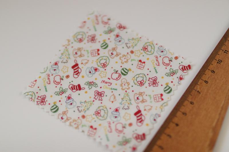 生地 【 オリジナル パターン】 カラフルな クリスマスの シンプルな 絵柄 60年代の 純 綿 ベビー 服 D..