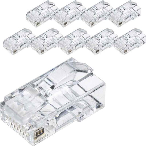 サンワダイレクト RJ-45コネクタ 【10個入り】ケーブル透過式 単線・より線 500-LAN-RJ6_500-LAN-RJ6AKNH サンワダイレクト RJ-45コネクタ 【10個入り】ケーブル透過式 単線・より線 500-LAN-RJ6_500-LAN-RJ6AKNH