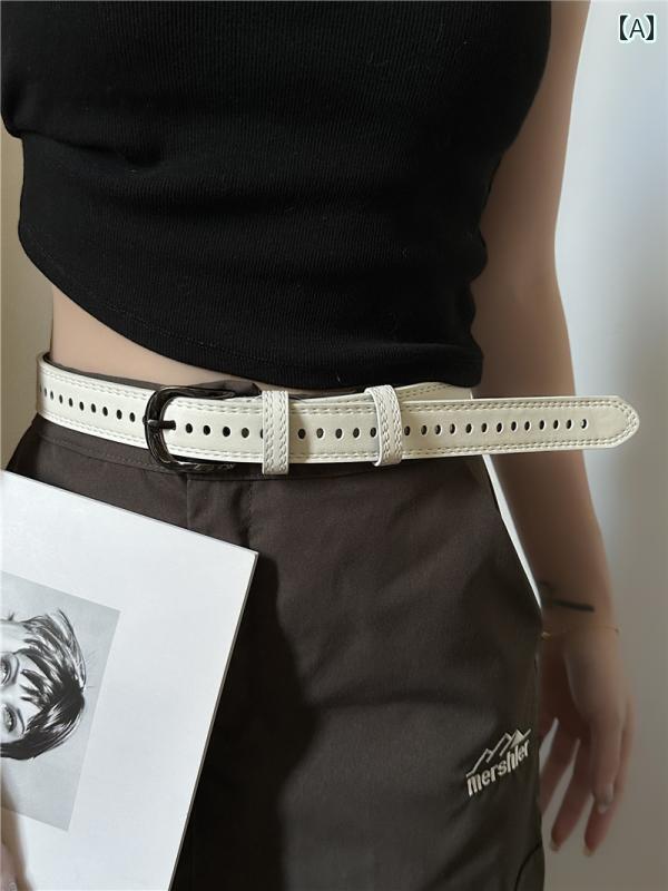 レディースベルト ハイ エンド ジーンズ ベルト レディース パンチ フリー ベルト 韓国 ins ファッショ..