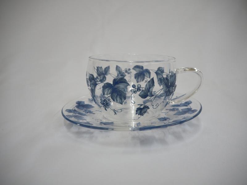 耐熱ガラス ぶどう カップソーサー ガラス食器