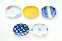 西日本陶器 小皿 お皿 皿 セット 5枚 醤油皿 調味料皿 有田焼 絵変り楕円豆皿 5柄組 白、紺、黄 20327280 約長径10×短径7.5×高1.6cm(3)