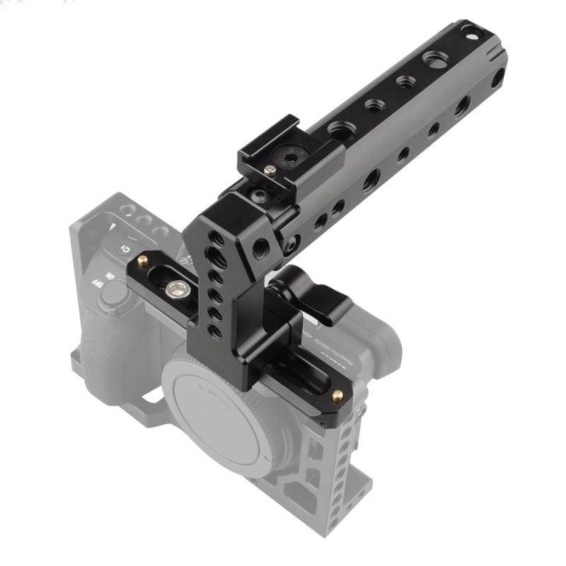 CAMVATE QR チーズハンドル カメラ ハンドル グリップ 100mm NATO レール ネジ穴1/4 3/8 シューマウント付 黒