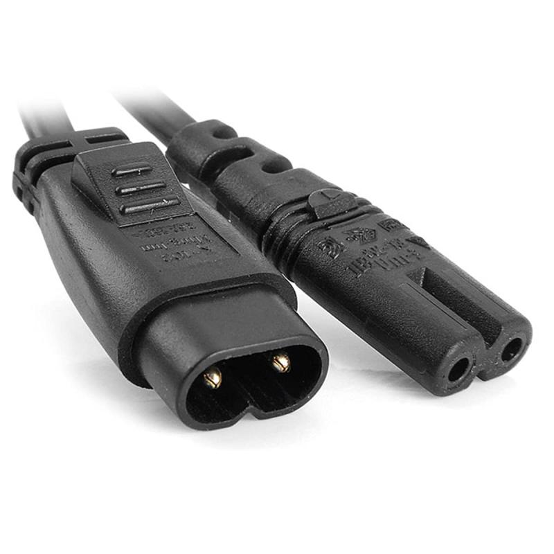 Cablecc IEC 60320C8プラグからC7レセプタクルオス-メス延長電源メインアダプターケーブル30cm