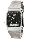 Casio AQ-230A-1D Casio Silver & Black Dual Time Watch - Silver/Silver Digit/Blac...