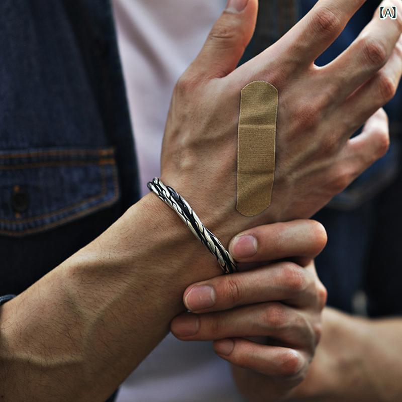 ブレスレット オリジナル 巻き ブレスレット メンズ 横暴な レトロな 古い 巻き ツイスト 多層 ブレスレット ニッチ スター リング シルバージュエリー 調節 可能