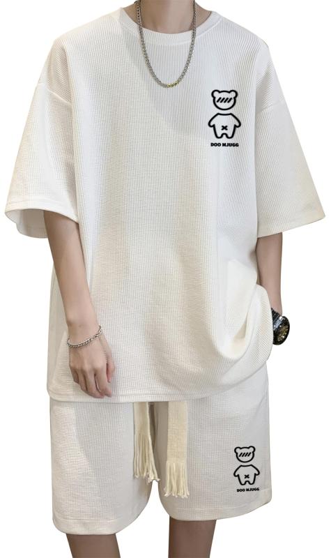 [ANONIE] ジャージ メンズ 上下セット 大きいサイズ 夏服 セットアップ tシャツ メンズ 半袖 上下 セット ハーフパンツ 無地 カジュアル おしゃれ 部屋着 スポーツウェア