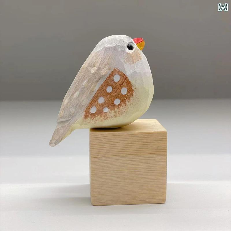 送料無料　おもちゃ　ホビー ほうれん草の 秘密の 島の 真珠の 鳥 純粋な 手 彫りの 太った さえずる ..