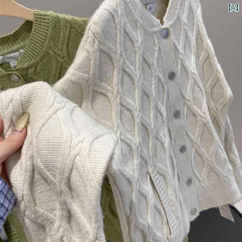 ブルーでイングランドを走る！リーズナブルな価格で柔らかくて花柄のレトロな編みカーディガン、ロング..