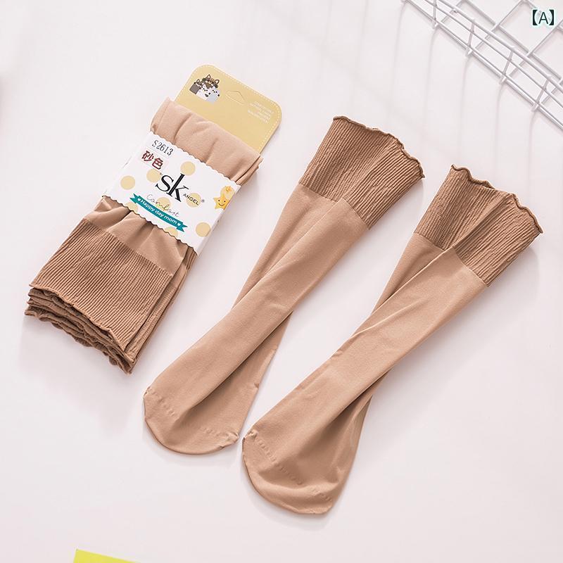 レディース ストッキング SK 妊婦用 ショート ソックス 6 足 セット 春秋用 つば 広 ルーズ 厚手 ベルベット 耐 摩耗性 柔らかい 高齢者用 ショートストッキング