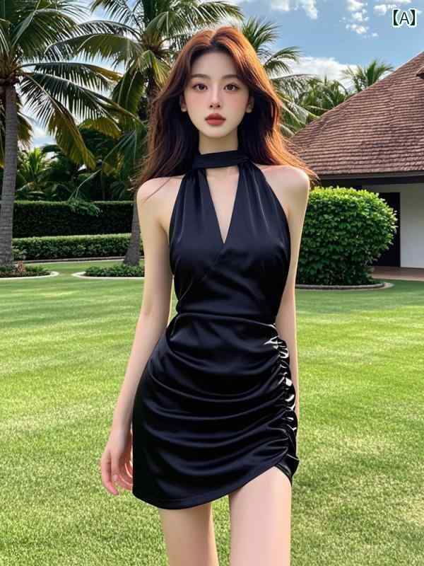 エレガントなデザインで、夏にぴったりの上品なセクシードレス。女性らしさを引き立て、スタイルを美しく魅せる華やかなパーティードレス。