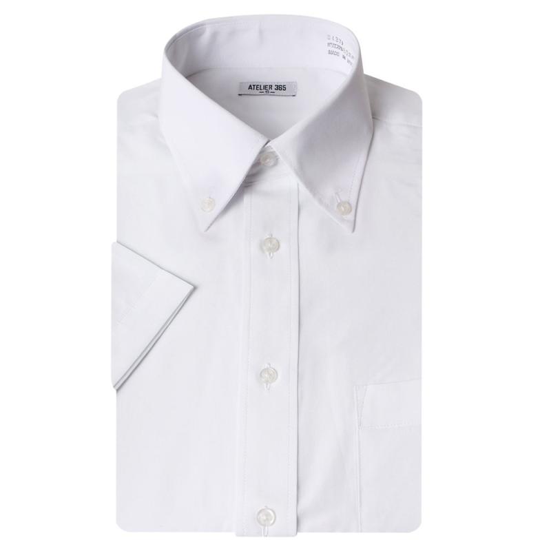 [アトリエサンロクゴ] 半袖ワイシャツ 白ワイシャツ 形態安定 ホワイト カッターシャツ 通勤 通学 制服 冠婚葬祭 sa01 メンズ