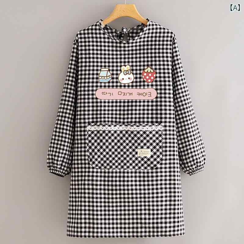 Gingham Aprons - エプロン おしゃれ キッチン 2024 新しい 綿 カバー オール 防 汚 通 気性 調理 エプロン キッチン 家庭用 汚れ 防止 レディース ウエスト ケータリング スペシャル