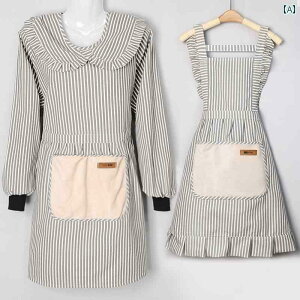 エプロン おしゃれ キッチン 新型 女性用 長袖 エプロン、 家庭 キッチン用 特殊 作業 服、 春秋、 高級 防 汚 オーバー オール、 ネット セレブ 調理用 チョッキ