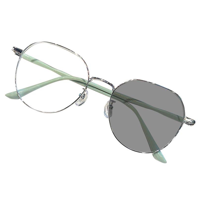 楽天SEIYUショップFeisedy サングラス レディース 伊達メガネ UV400 紫外線カット 変色レンズ 金属フレーム ファッション レディース メガネ 非偏光 B1246