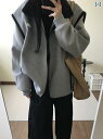 パーカー マウンテン アウトドア アメリカン レトロ グレー ステッチ ウール コート、 男女 兼用、 春と 秋、 カジュアル、 ゆったり、 万能 シルエット、...